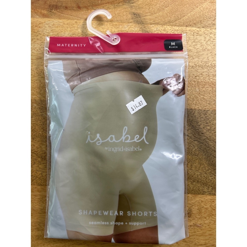 Isabel Maternity by Ingrid & Isabel Black Seamless Shapewear Shorts Size M NIP‎